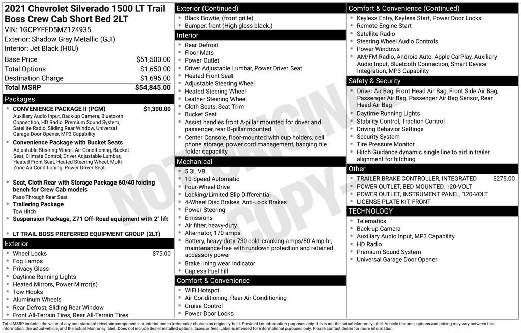 Used 2021 Chevrolet Silverado 1500 LT Trail Boss Truck