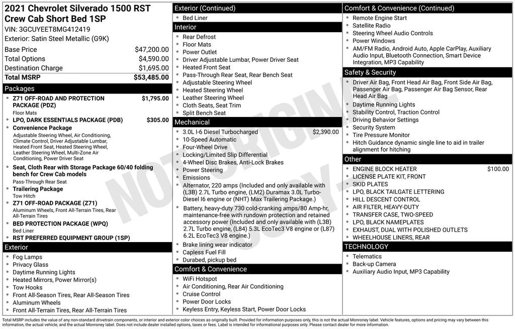 Used 2021 Chevrolet Silverado 1500 RST Truck