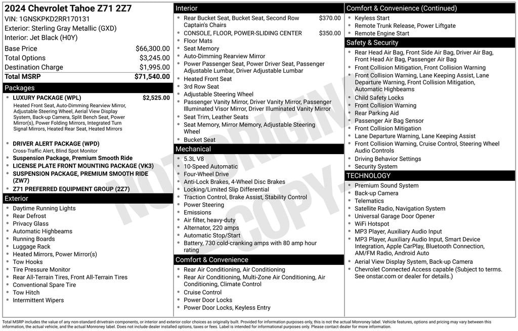 Used 2024 Chevrolet Tahoe Z71 SUV