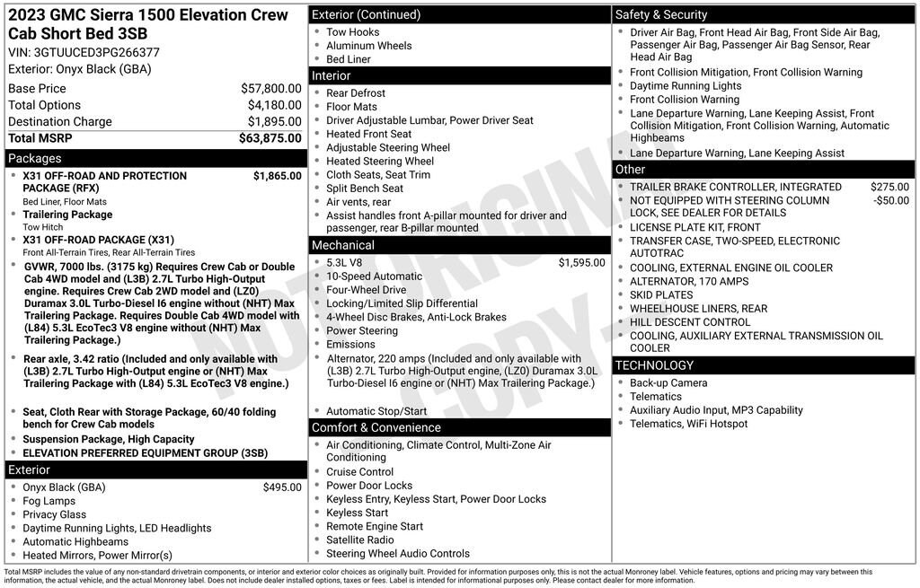 Used 2023 GMC Sierra 1500 Elevation Truck