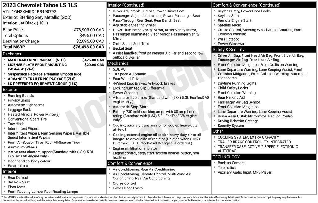 Used 2023 Chevrolet Tahoe LS SUV