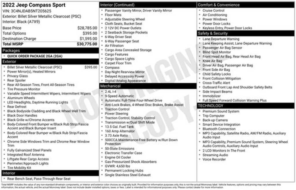 Used 2022 Jeep Compass Sport SUV