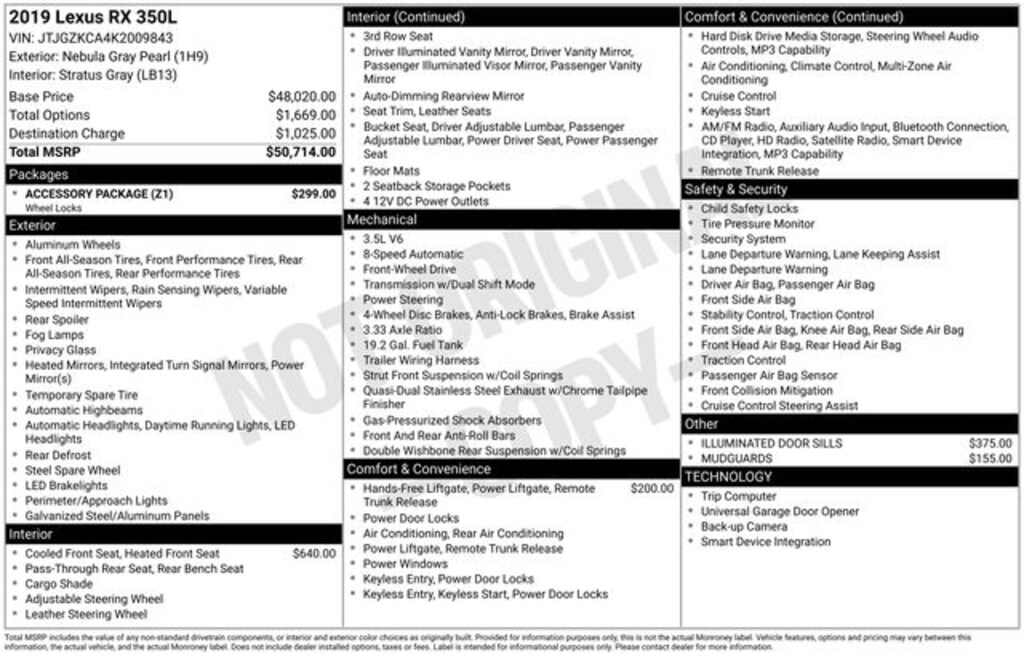 Used 2019 Lexus RX 350L SUV