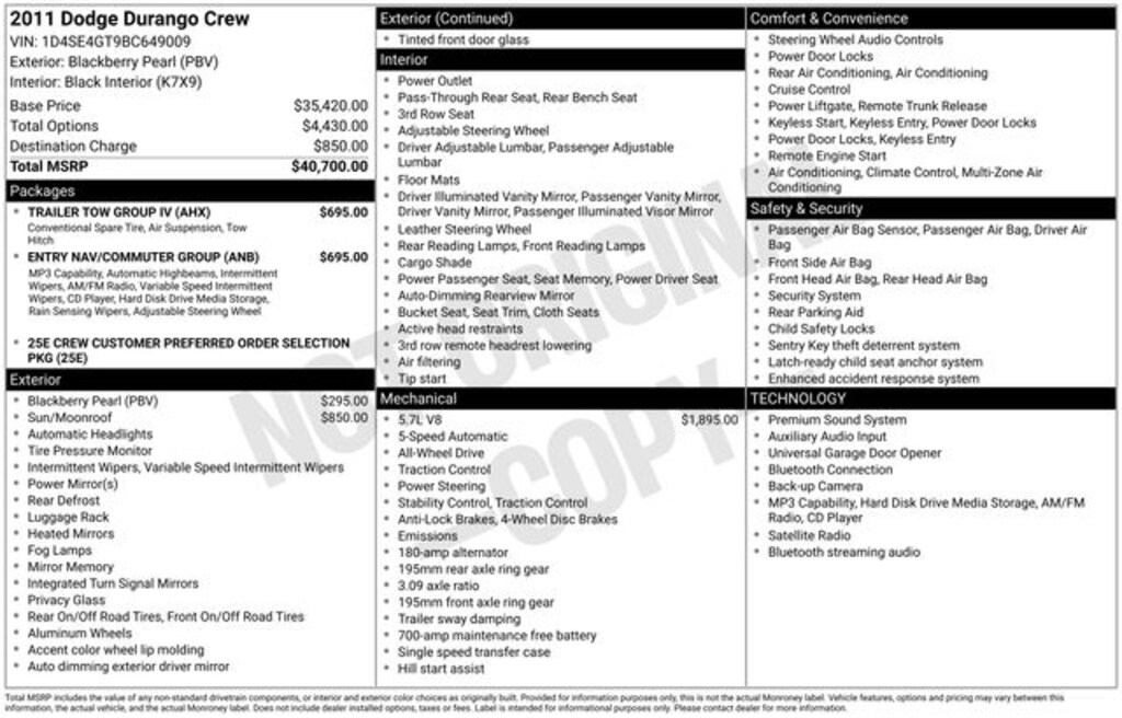 Used 2011 Dodge Durango Crew SUV