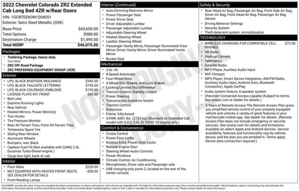 Used 2022 Chevrolet Colorado ZR2 Truck Extended Cab