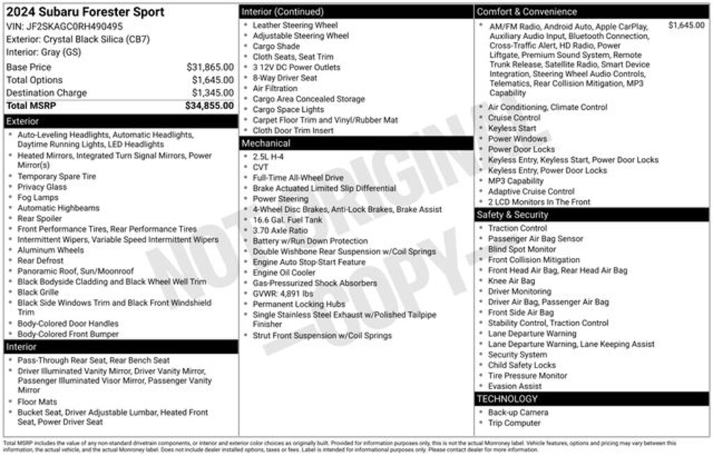 Used 2024 Subaru Forester Sport SUV