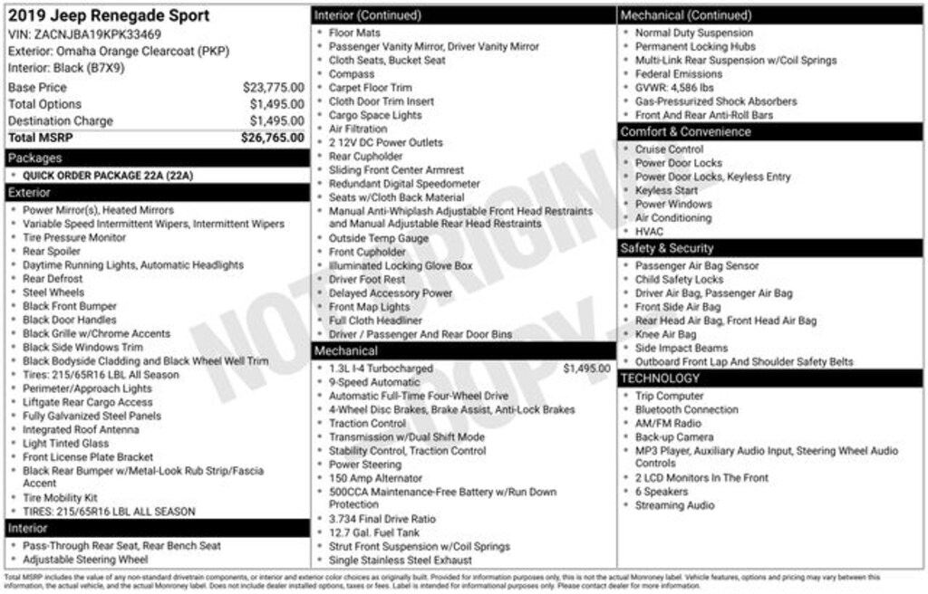 Used 2019 Jeep Renegade Sport SUV