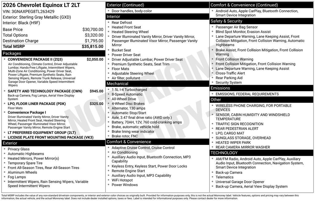 New 2026 Chevrolet Equinox LT SUV