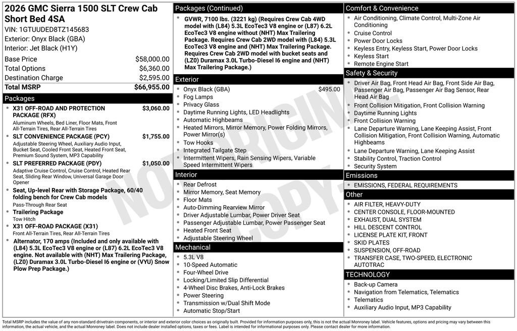 New 2026 GMC Sierra 1500 SLT Truck