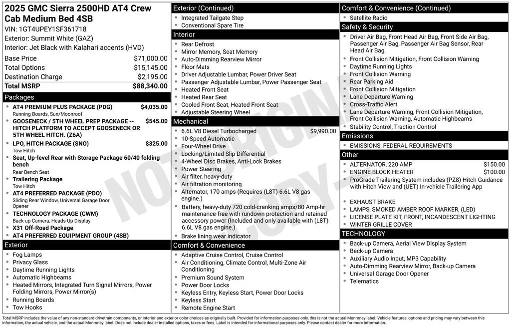 New 2025 GMC Sierra 2500 HD AT4 Truck