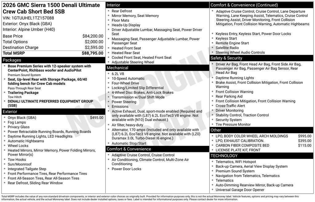 New 2026 GMC Sierra 1500 Denali Ultimate Truck