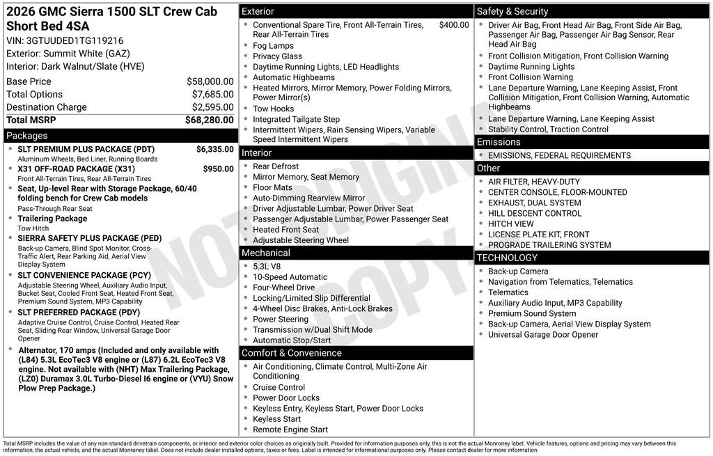 New 2026 GMC Sierra 1500 SLT Truck