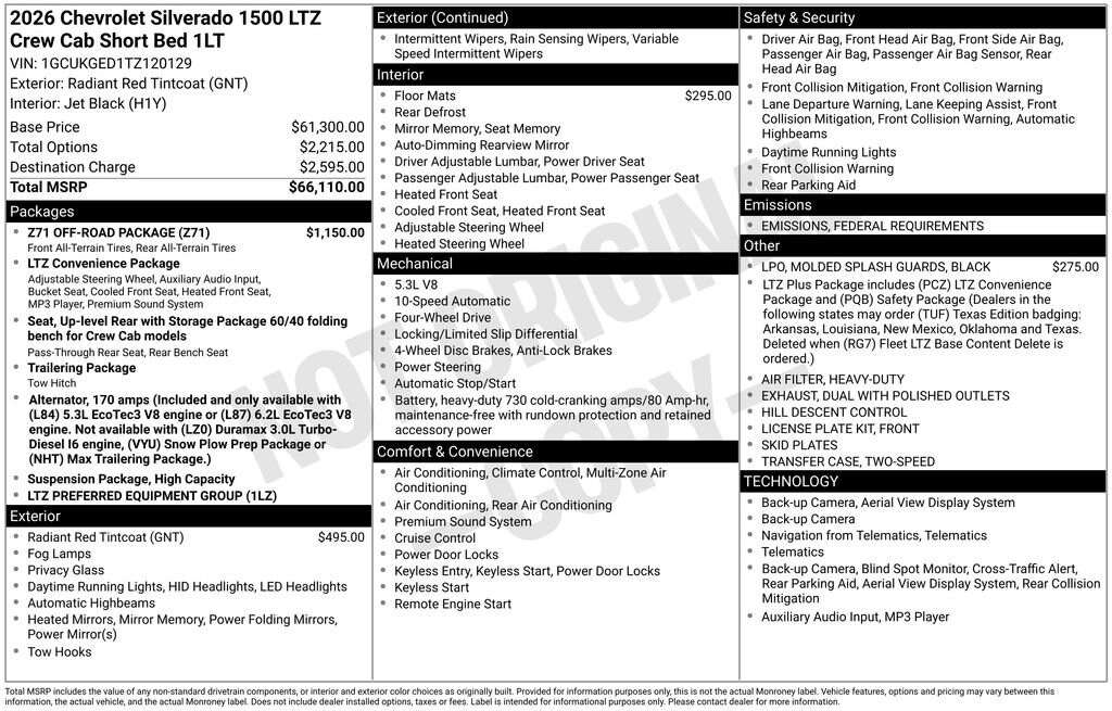 New 2026 Chevrolet Silverado 1500 LTZ Truck