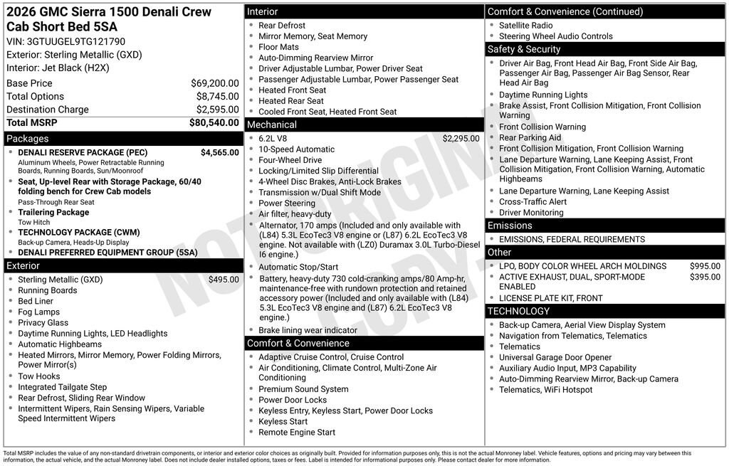 New 2026 GMC Sierra 1500 Denali Truck