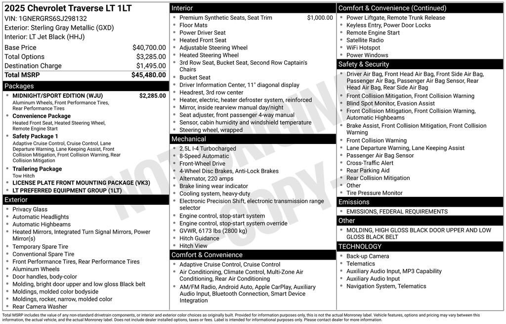 New 2025 Chevrolet Traverse LT SUV