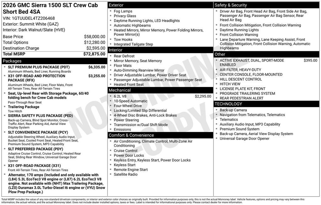 New 2026 GMC Sierra 1500 SLT Truck