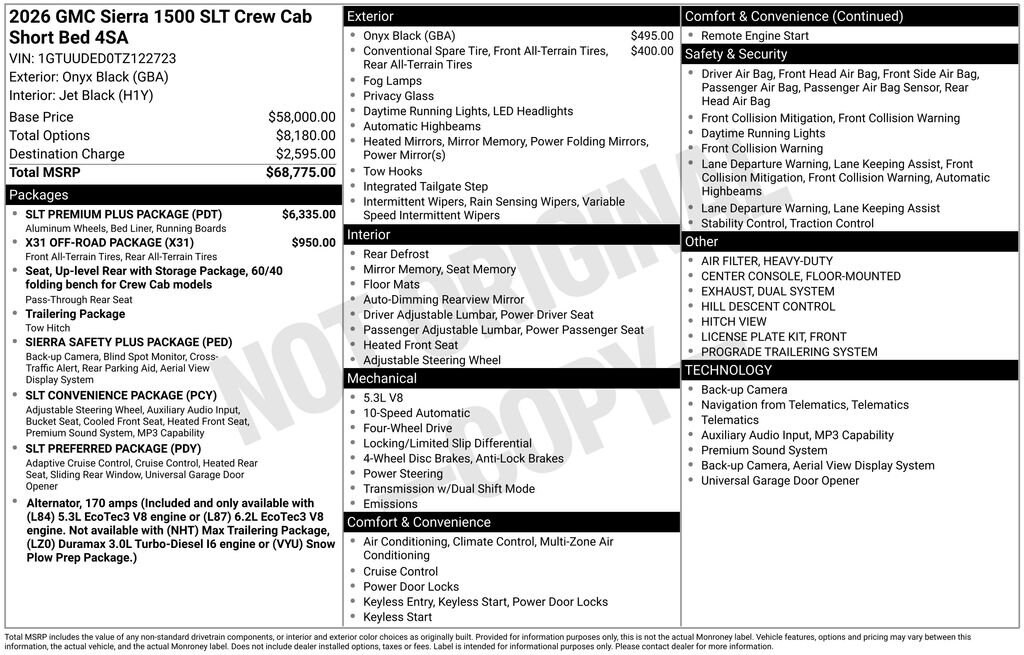 New 2026 GMC Sierra 1500 SLT Truck