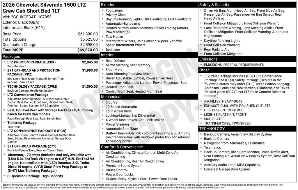 New 2026 Chevrolet Silverado 1500 LTZ Truck