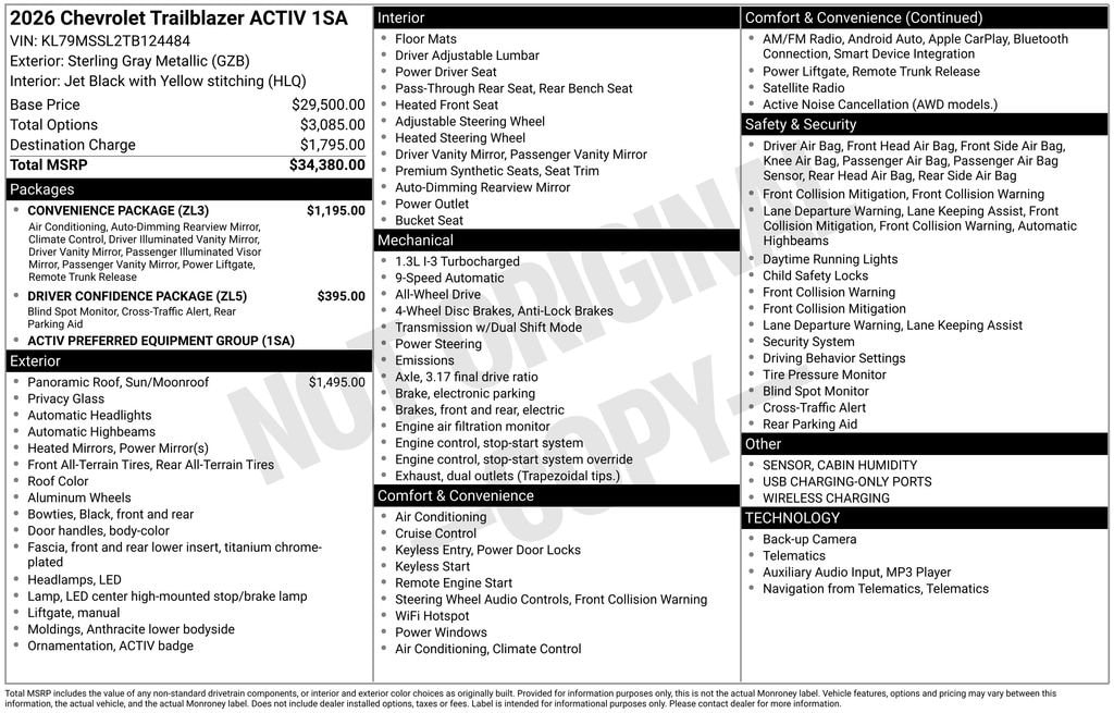 New 2026 Chevrolet Trailblazer Activ SUV