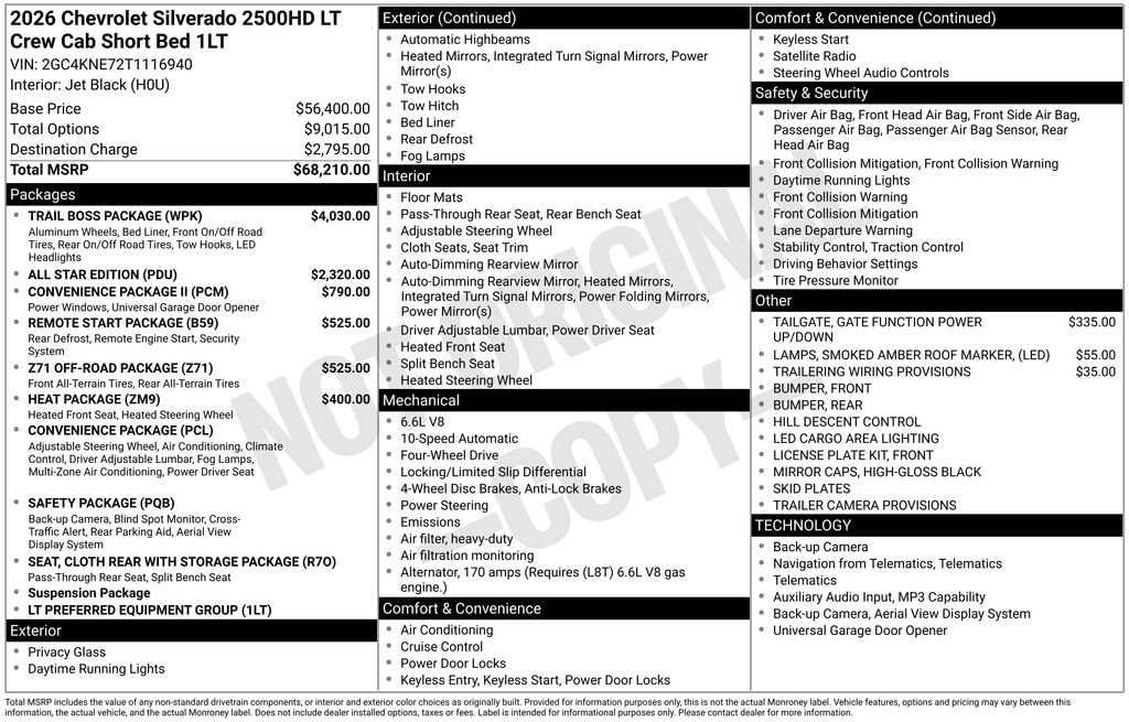 New 2026 Chevrolet Silverado 2500 HD LT Truck