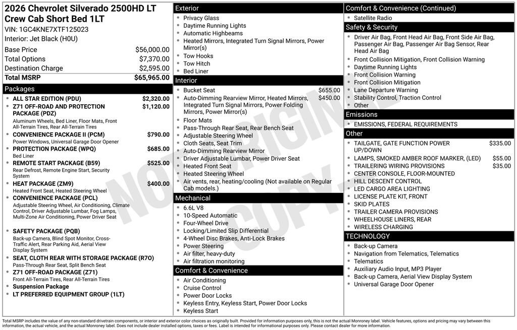 New 2026 Chevrolet Silverado 2500 HD LT Truck