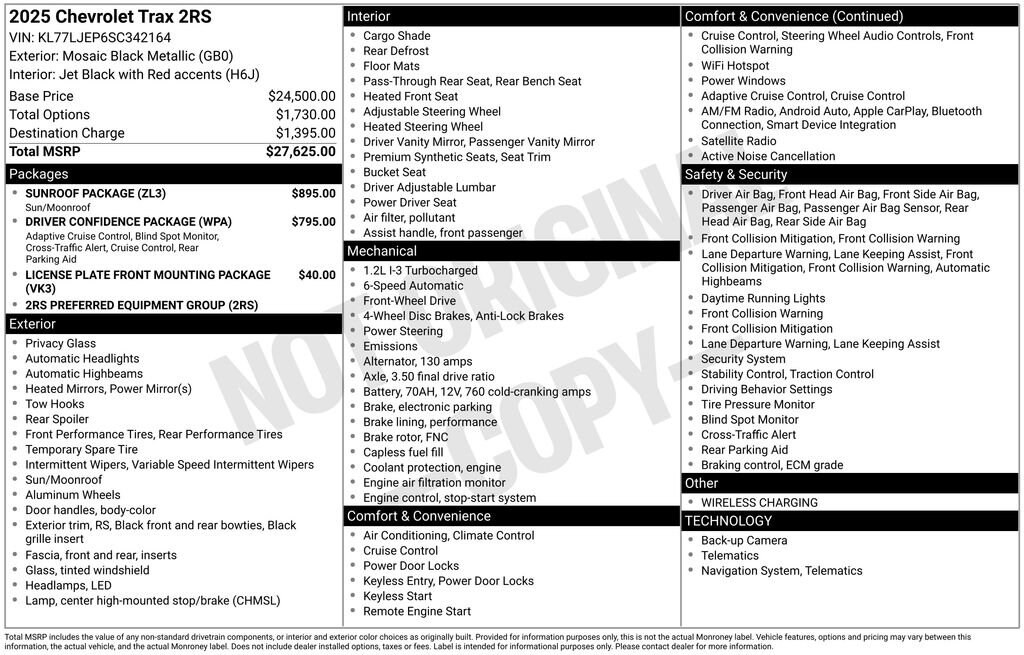 New 2025 Chevrolet Trax 2RS SUV