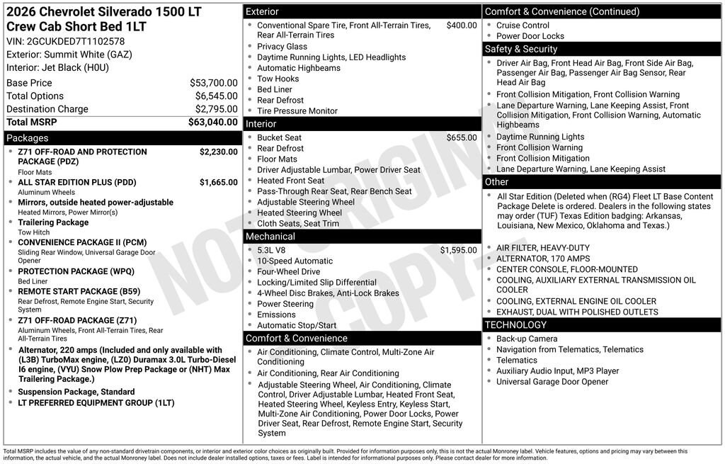 New 2026 Chevrolet Silverado 1500 LT Truck