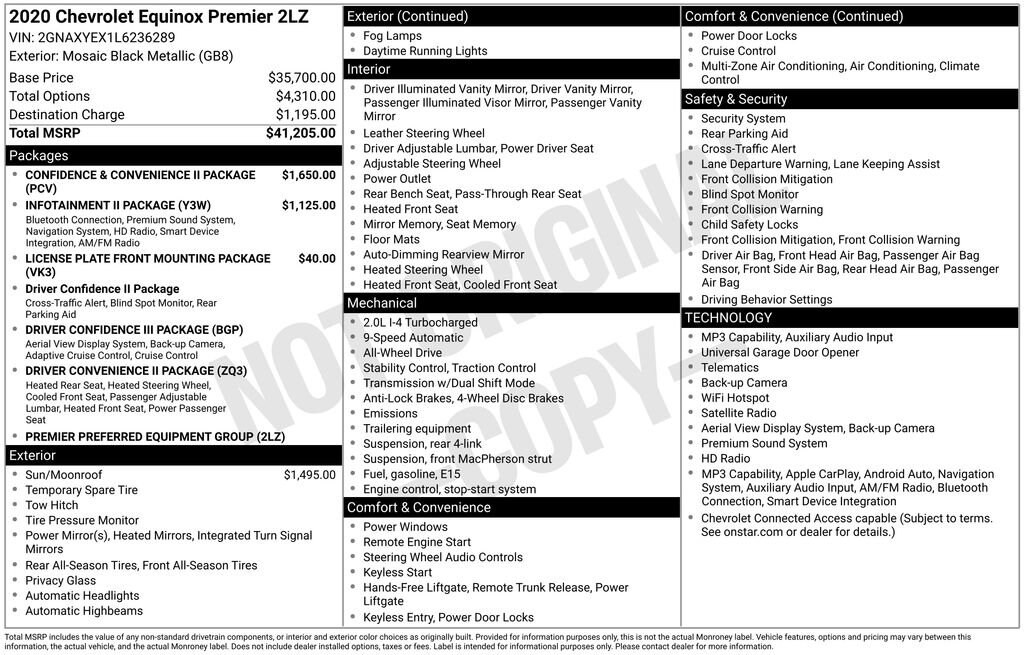 Used 2020 Chevrolet Equinox Premier SUV