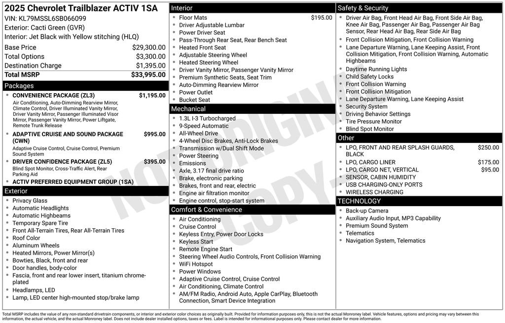 New 2025 Chevrolet Trailblazer Activ SUV