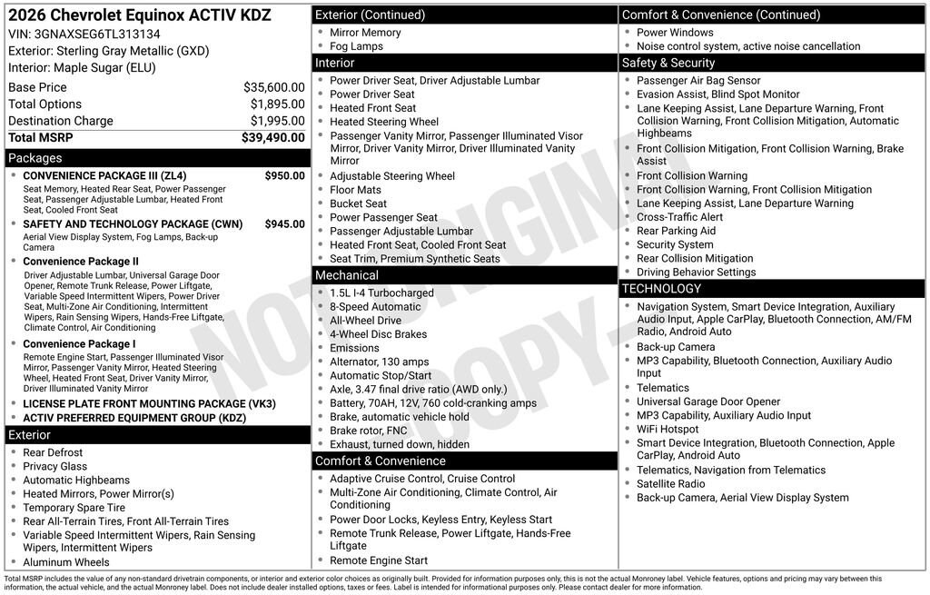 New 2026 Chevrolet Equinox Activ SUV