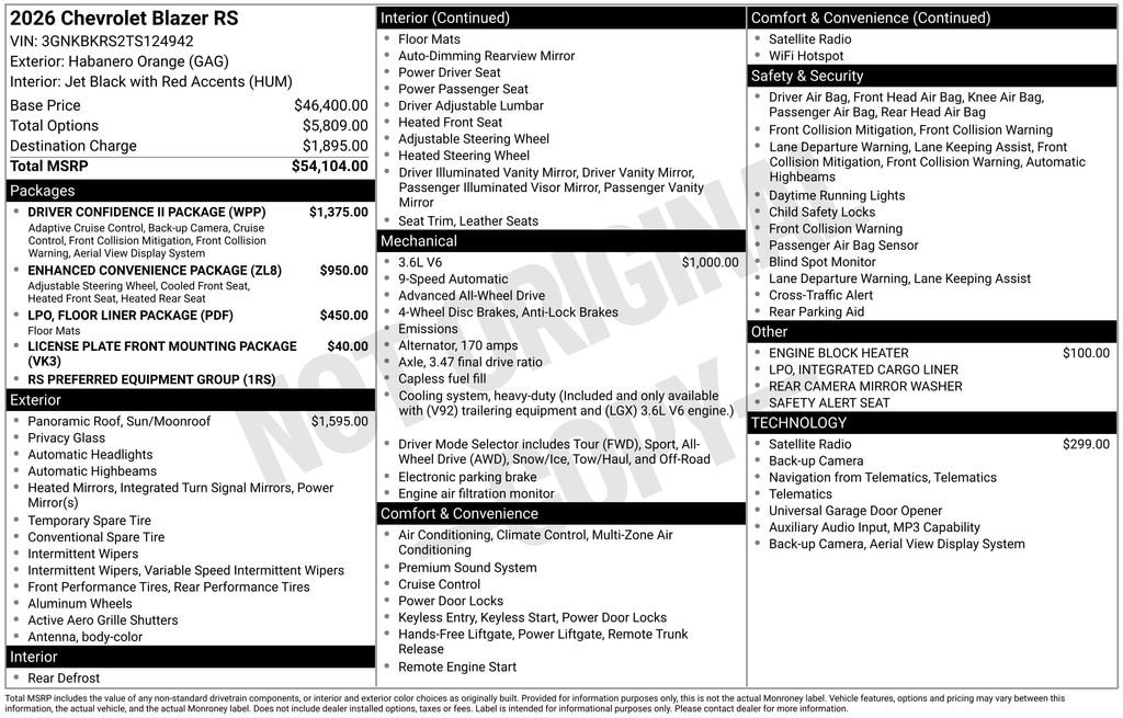 New 2026 Chevrolet Blazer RS SUV