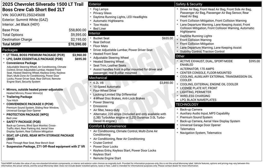 New 2025 Chevrolet Silverado 1500 LT Trail Boss Truck