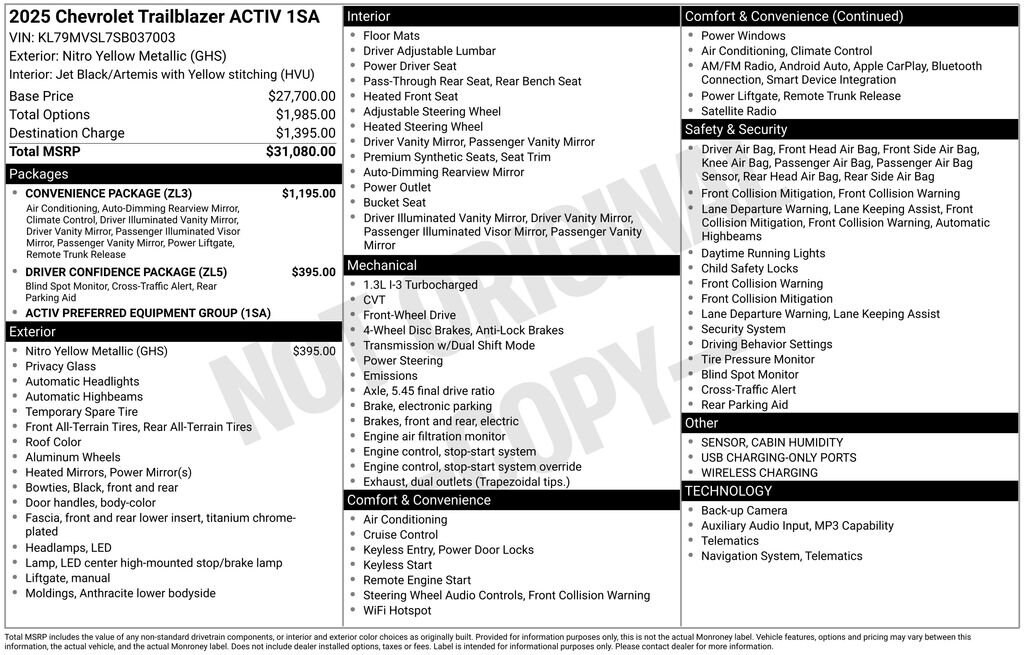 New 2025 Chevrolet Trailblazer Activ SUV