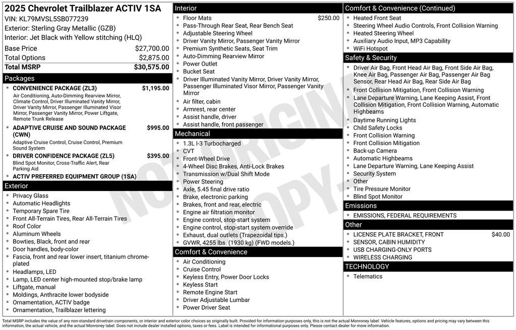 New 2025 Chevrolet Trailblazer Activ SUV