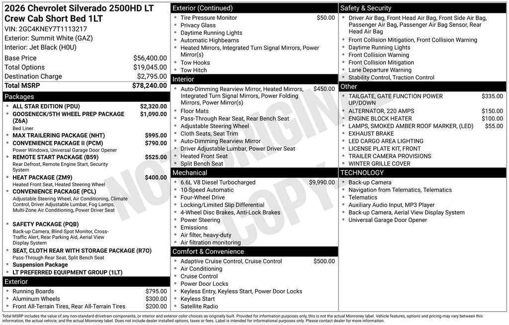 New 2026 Chevrolet Silverado 2500 HD LT Truck