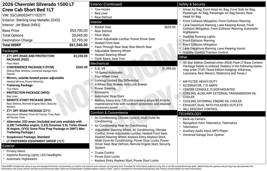 New 2026 Chevrolet Silverado 1500 LT Truck