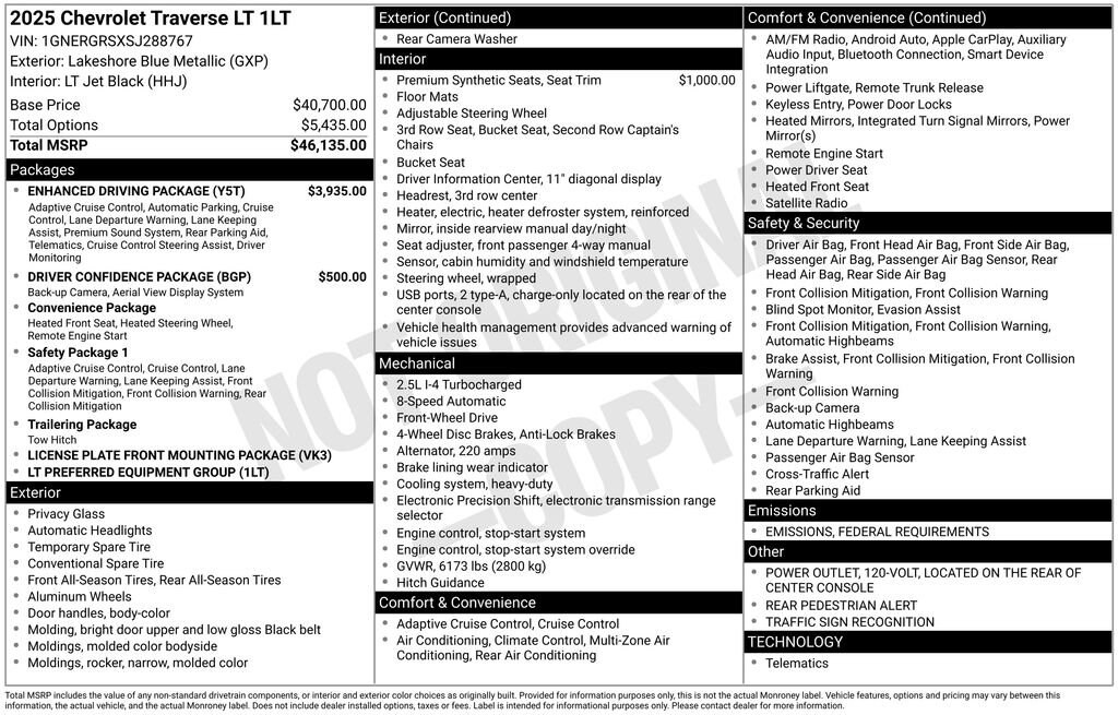 New 2025 Chevrolet Traverse LT SUV