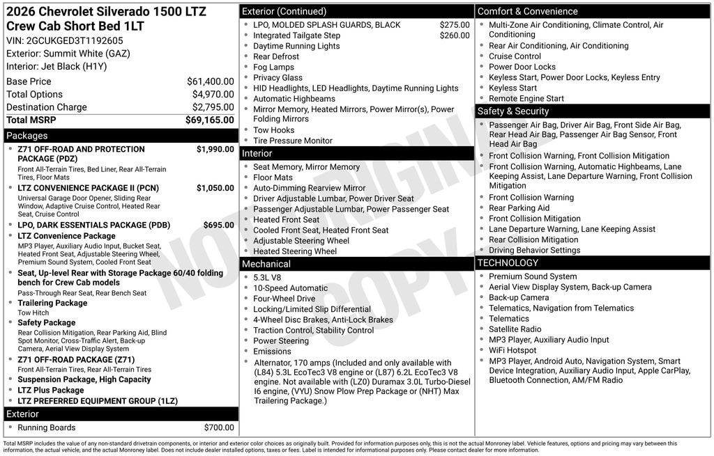 New 2026 Chevrolet Silverado 1500 LTZ Truck