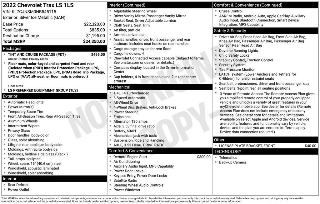 Used 2022 Chevrolet Trax LS SUV