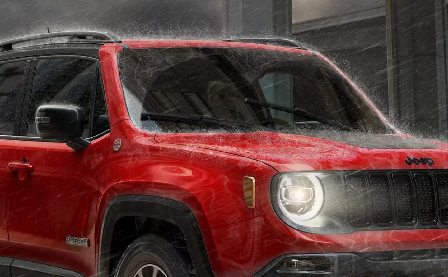 Illustration of the Rain Sensing Wipers upgrade available on the Jeep Renegade