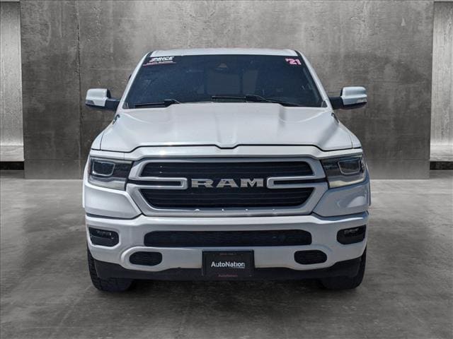 Used 2021 RAM Ram 1500 Pickup Laramie with VIN 1C6SRFJT4MN678714 for sale in Golden, CO