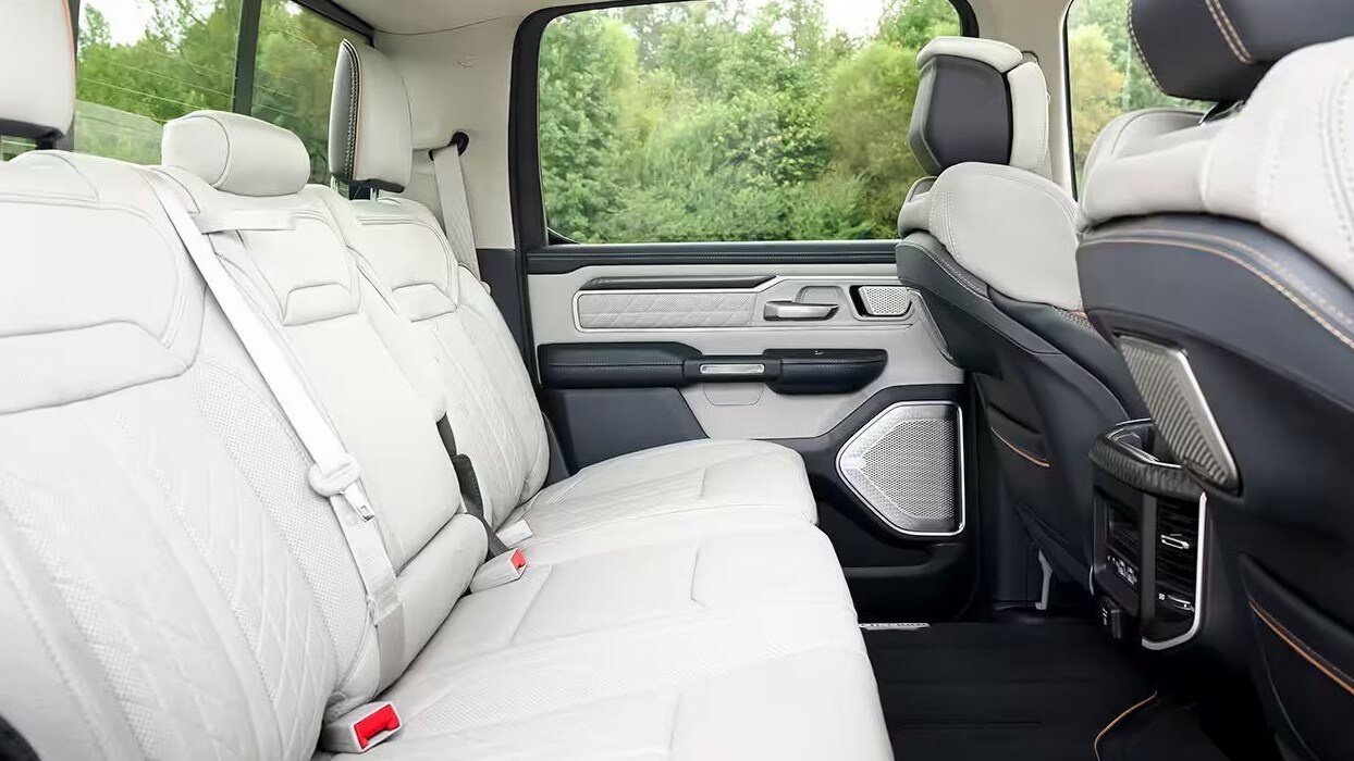 Interior shot RAM 1500 Tungsten showing the rear passenger seats
