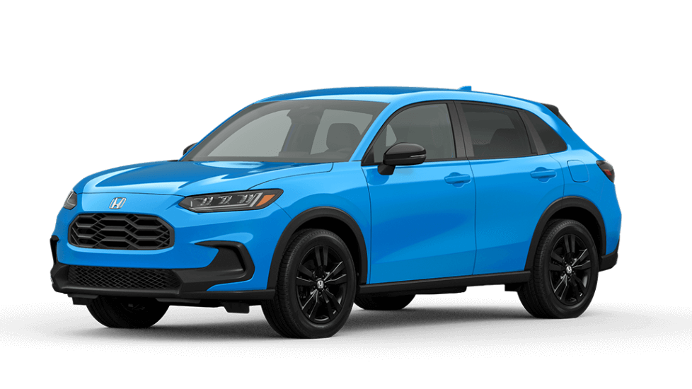  A bright blue Honda HR-V.