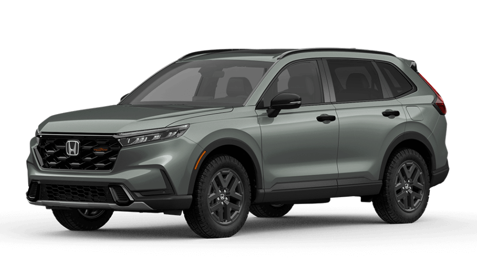  A dull green Honda CR-V