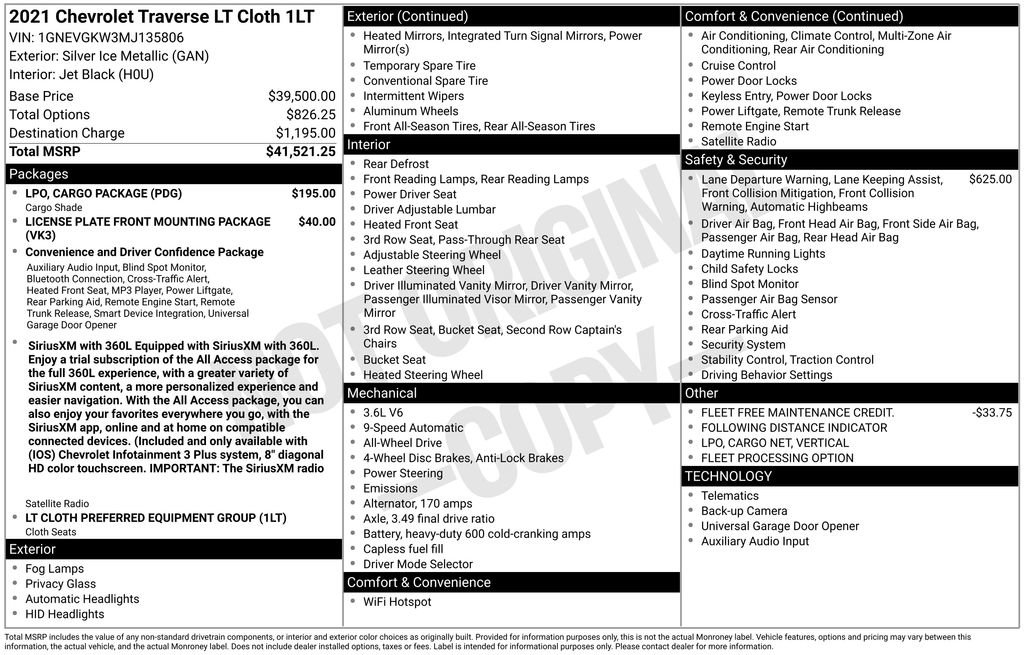 2021 Chevrolet Traverse 1LT - Photo 50