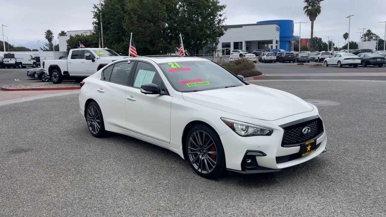 Used 2021 INFINITI Q50 RED SPORT with VIN JN1FV7DR0MM880289 for sale in Salinas, CA