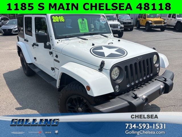 Certified 2016 Jeep Wrangler Unlimited Freedom Edition with VIN 1C4BJWDG2GL163614 for sale in Chelsea, MI