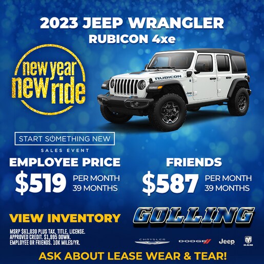 Jeep Wrangler Lease Offers | Golling Chrysler Dodge Jeep Ram of Chelsea