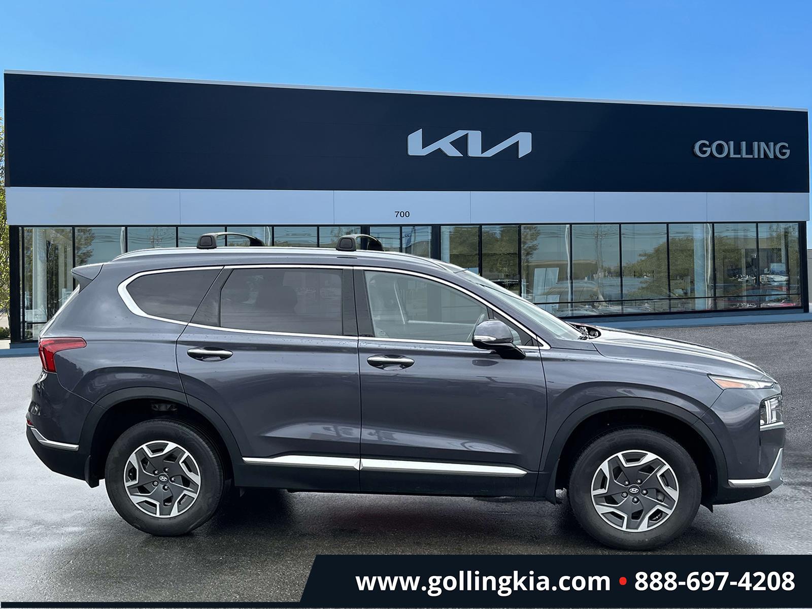 Used 2021 Hyundai Santa Fe Blue with VIN KM8S2DA14MU013555 for sale in Madison Heights, MI