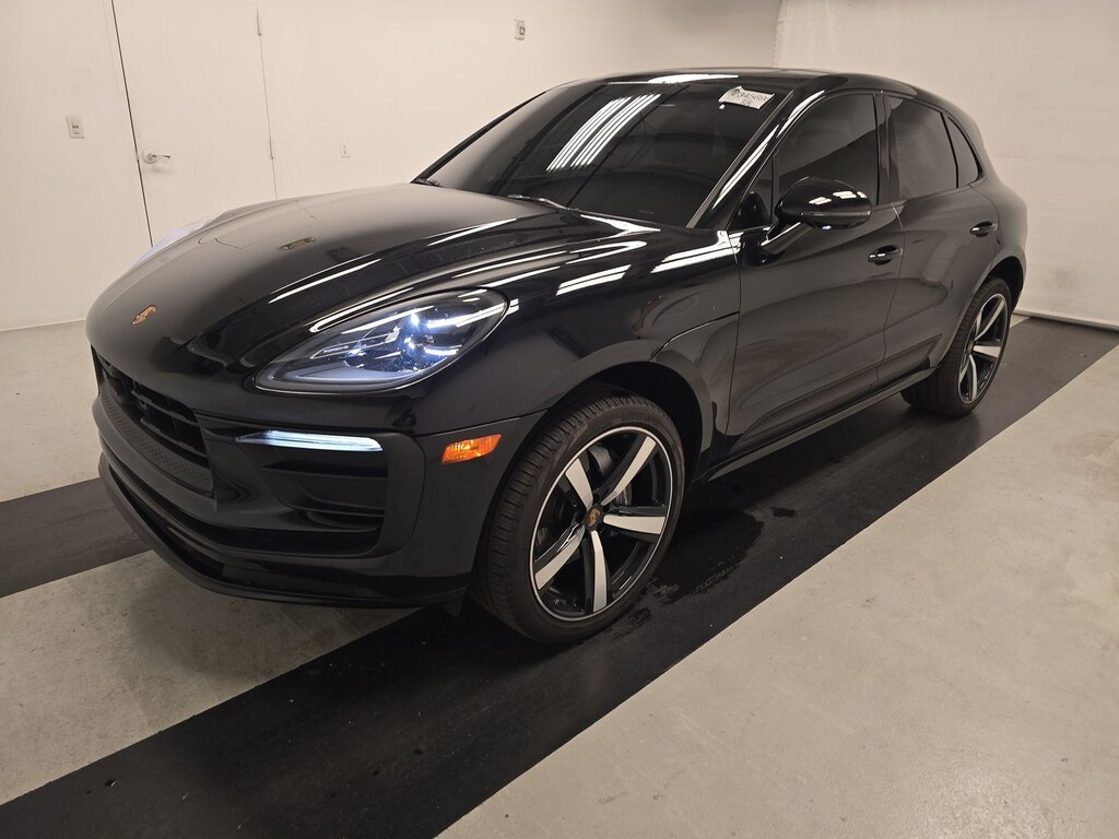 Used 2024 Porsche Macan Premium Package Plus/Leather Package in Black/Bordeaux Red/21" Exclusive Design Sport Wheels in Jet Black Metallic SUV